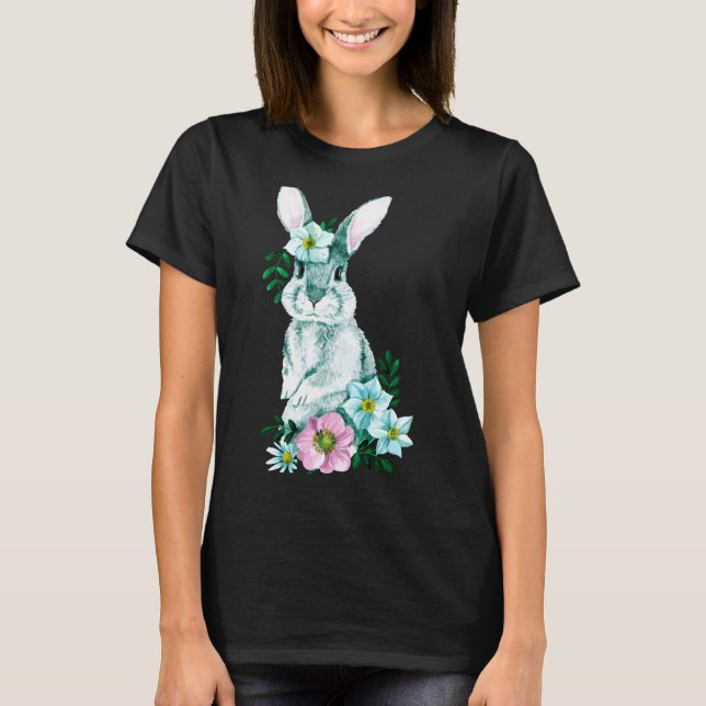 Cute easter bunny illustration t shirt  (Front)