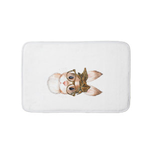 Cute Easter Bunny Mom Easter Leopard Year of The R Bath Mat