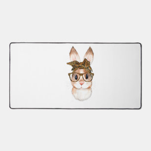 Cute Easter Bunny Mom Easter Leopard Year of The R Desk Mat