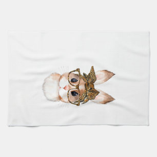 Cute Easter Bunny Mom Easter Leopard Year of The R Kitchen Towel