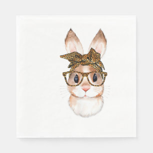 Cute Easter Bunny Mom Easter Leopard Year of The R Napkin