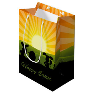 Cute Easter Bunny Painting Egg Medium Gift Bag