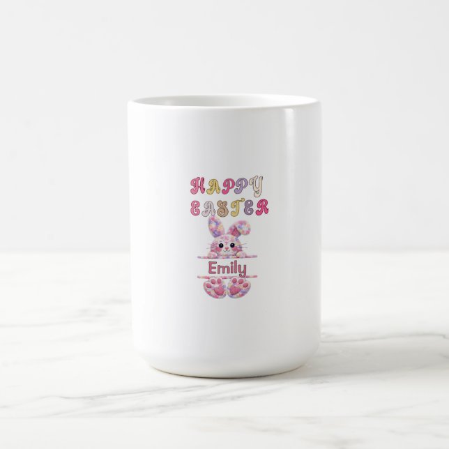 Cute Easter Bunny Pastel Colour Personalized Mug (Center)