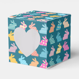 Cute Easter Bunny Pattern Blue Favor Box