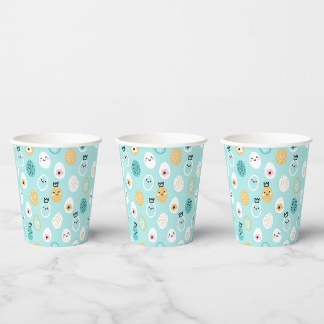 Cute Easter Bunny Pattern Kawaii Eggs  Paper Cups (Multi)