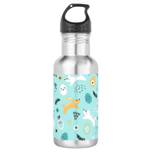 Cute Easter Bunny Pattern Kawaii Rabbits Eggs  532 Ml Water Bottle