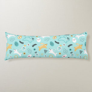 Cute Easter Bunny Pattern Kawaii Rabbits Eggs  Body Pillow