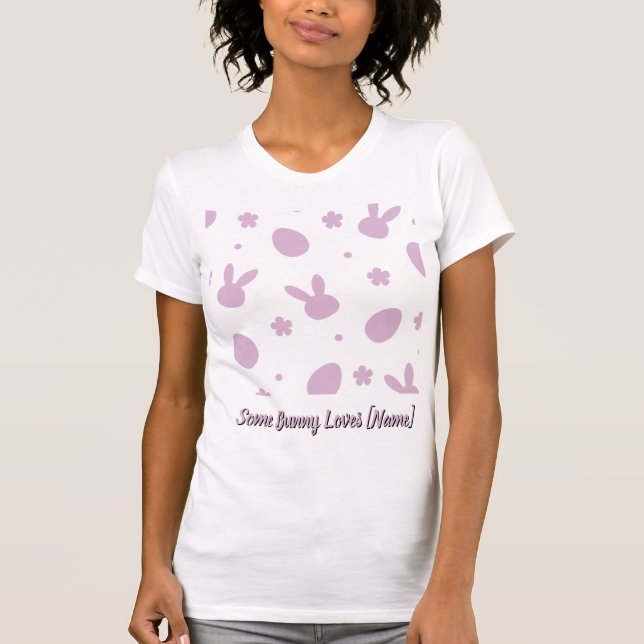 Cute Easter Bunny Pattern Shirt – Pastel Bunny & E (Front)