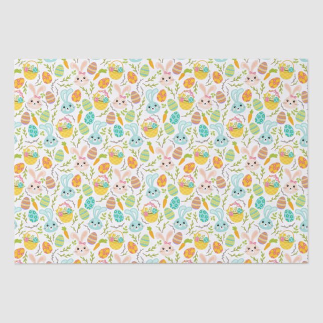 Cute Easter Bunny Pattern Tissue Paper (Front)