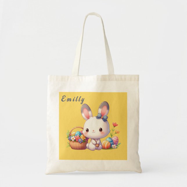 Cute Easter bunny personalized Tote Bag (Front)