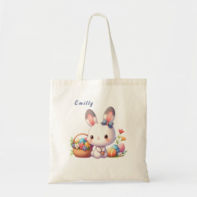 Cute Easter bunny personalized Tote Bag (Front)