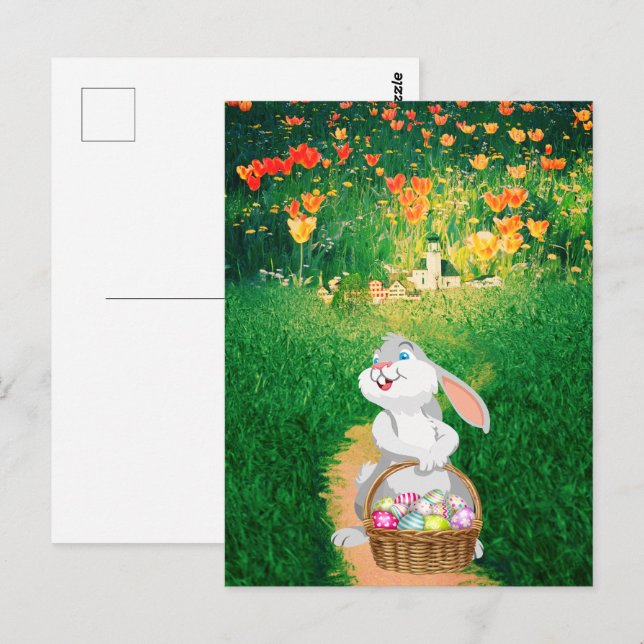 Cute Easter Bunny Postcard (Front/Back)