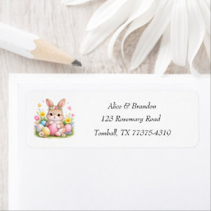 Cute Easter Bunny Rabbit Brunch Pink Watercolor