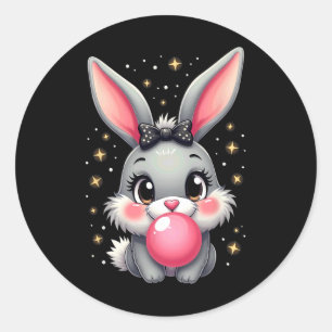 Cute Easter Bunny Rabbit Bubble Gum Classic Round Sticker