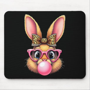 Cute Easter Bunny Rabbit Bubble Gum Girl Women 1 Mouse Pad