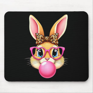 Cute Easter Bunny Rabbit Bubble Gum Girl Women Mouse Pad