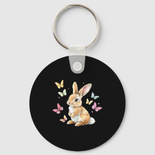 Cute easter bunny rabbit butterfly Cute easter bun Keychain