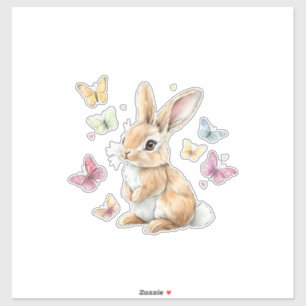 Cute Easter Bunny Rabbit Butterfly T-Shirt