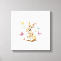 Cute Easter Bunny Rabbit Butterfly T-Shirt