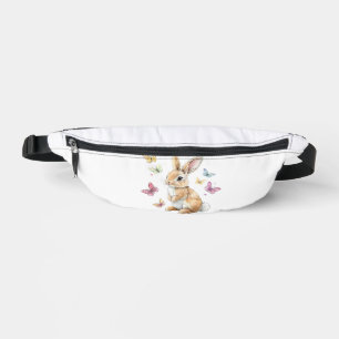 Cute Easter Bunny Rabbit Butterfly T-Shirt Fanny Pack