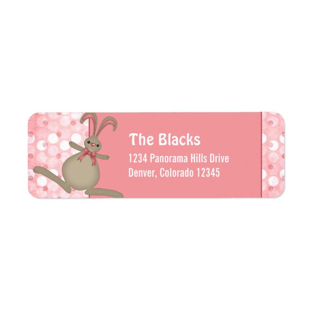 Cute Easter Bunny Rabbit Easter Mailing Labels (Front)