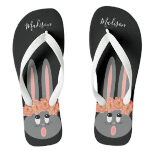 Cute Easter Bunny Rabbit Modern Personalized Flip Flops