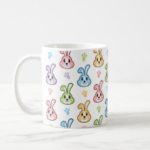 Cute Easter Bunny Rabbit Pattern   Holidays Coffee Mug