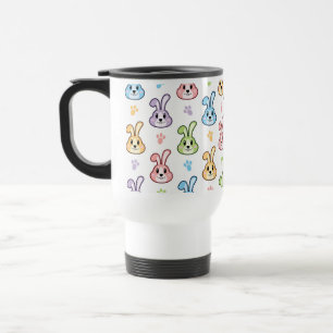 Cute Easter Bunny Rabbit Pattern Holidays Travel Mug