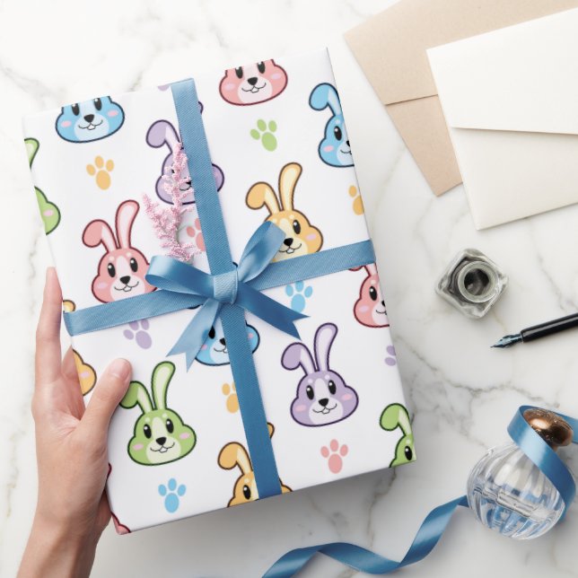Cute Easter Bunny Rabbit Pattern | Holidays Wrapping Paper (Gifting)