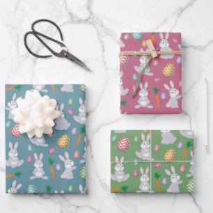 Cute Easter Bunny Rabbit Pattern  Wrapping Paper Sheet