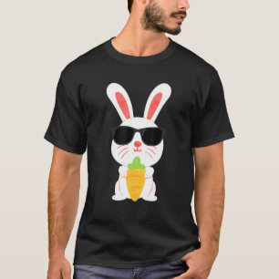 Cute Easter Bunny Rabbit Sunglasses Carrots Easter T-Shirt