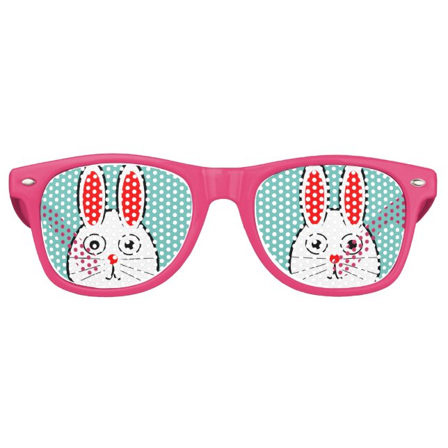 Cute Easter Bunny Retro Sunglasses (Front)