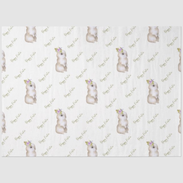 Cute Easter Bunny Series Design 1 Tissue Paper (Front)