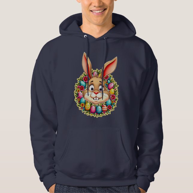 Cute Easter Bunny – Spring Flowers moletom Hoodie (Front)