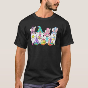 Cute Easter Bunny Spring Gnome Easter Egg Hunting  T-Shirt