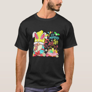 Cute Easter Bunny Spring Gnome Easter Egg Hunting T-Shirt
