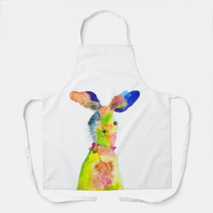 Cute Easter bunny watercolor art Apron