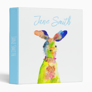 Cute Easter bunny watercolor art Binder