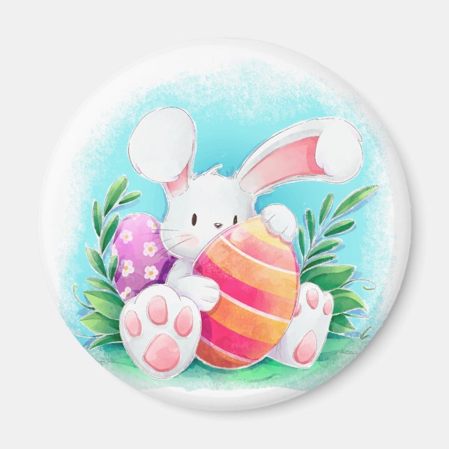 Cute Easter Bunny Watercolor | Magnet (Front)