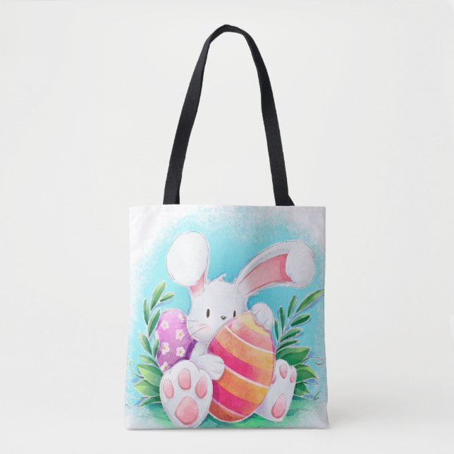 Cute Easter Bunny Watercolor | Tote Bag (Front)