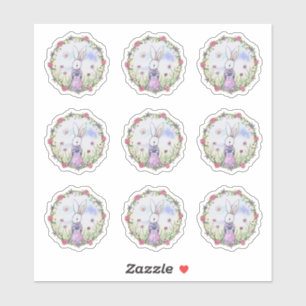 Cute Easter Bunny Whimsical Watercolor Art