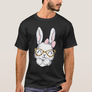 Cute Easter Bunny With Cheetah Glasses For The Mom T-Shirt