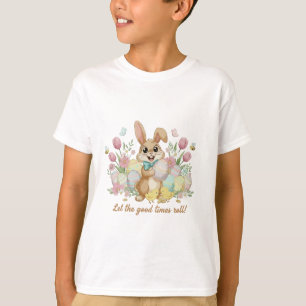 Cute Easter Bunny with Colourful Eggs and Spring T-Shirt