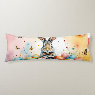 Cute Easter Bunny with Colourful Painted Eggs Body Pillow