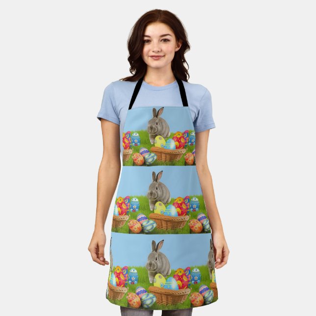 Cute Easter Bunnyfor a positive mood   Apron (Worn)