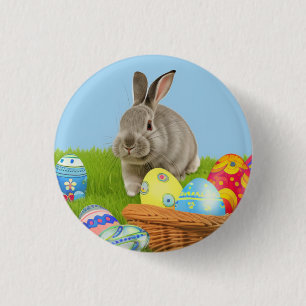 Cute Easter Bunnyfor a positive mood Button