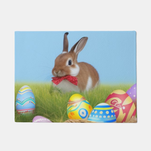 Cute Easter Bunnyfor a positive mood     Doormat (Front)