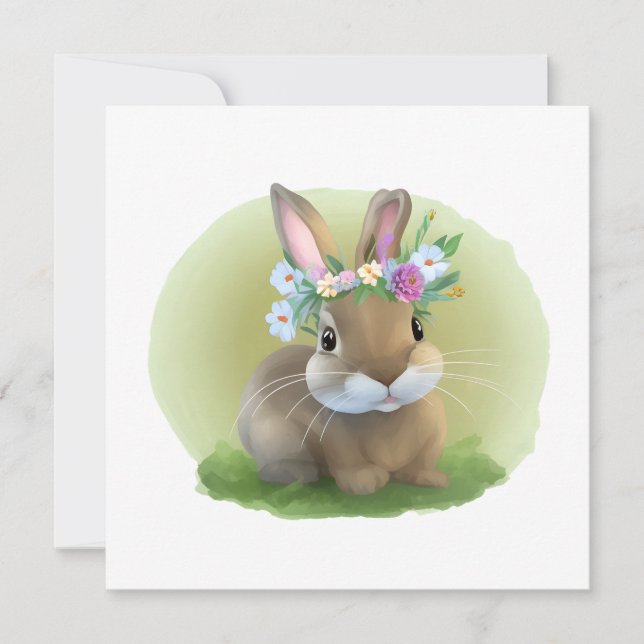 Cute Easter Bunnyfor a positive mood   Invitation (Front)