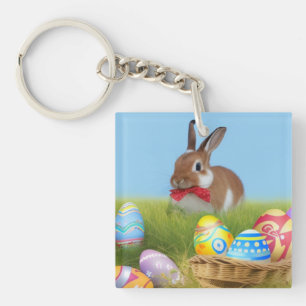 Cute Easter Bunnyfor a positive mood Keychain