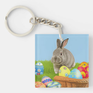 Cute Easter Bunnyfor a positive mood  Keychain